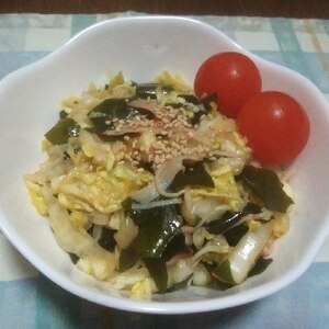 白菜とわかめの中華和え